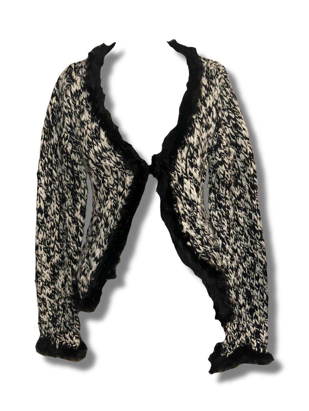 Love Sex Money Chunky Knit Faux? Fur Trim Cardigan